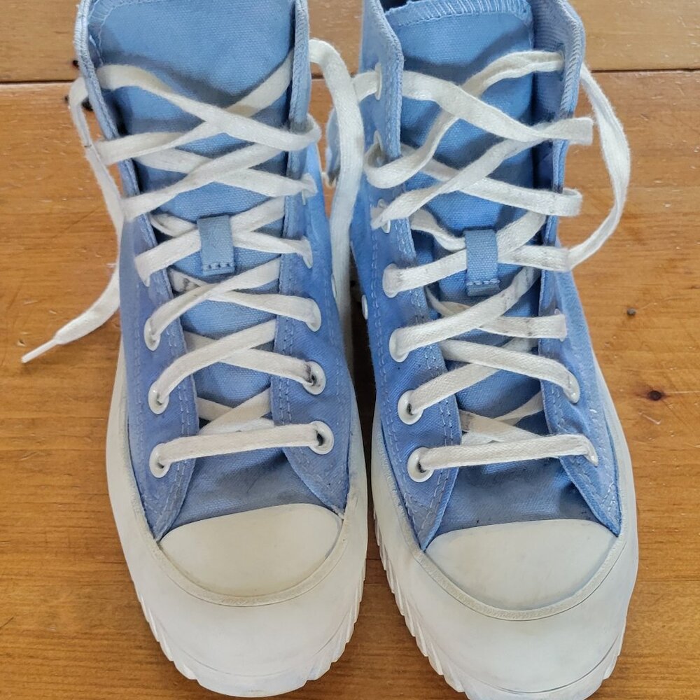Custom Womens Chuck Taylor All Star High Lugged Platform Rubber Blue